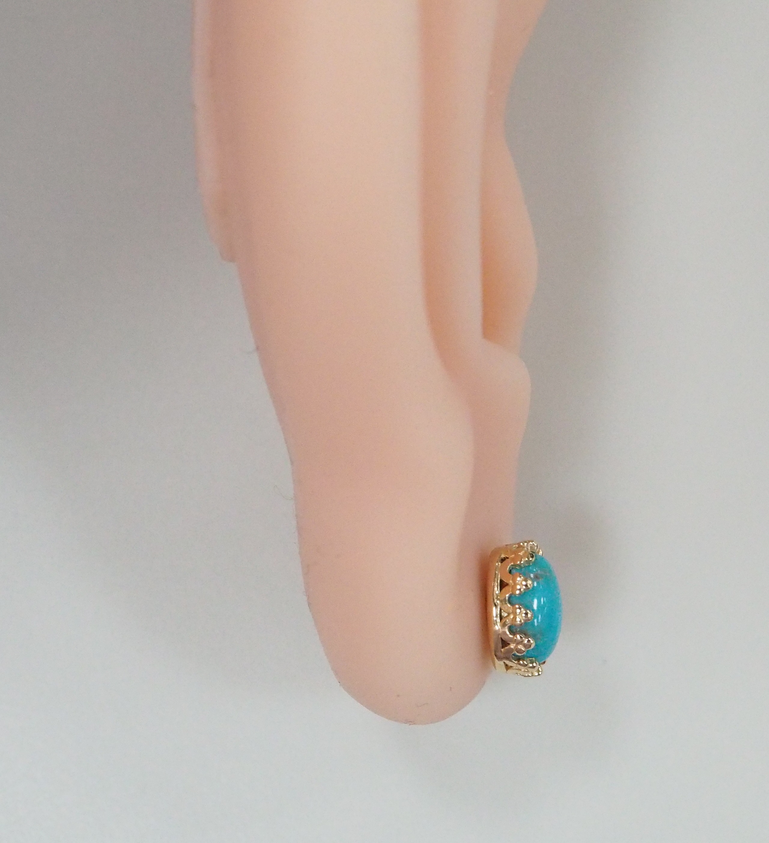 Серебряные серьги-пусеты с бирюзой